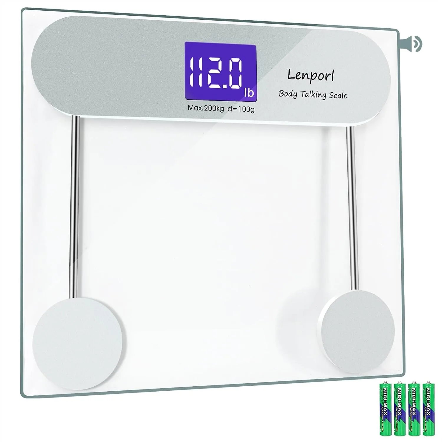 

Talking Scales for Body Weight with Pure North American Male Voice, Highly Accurate Bathroom Scale for Visually Impaired and
