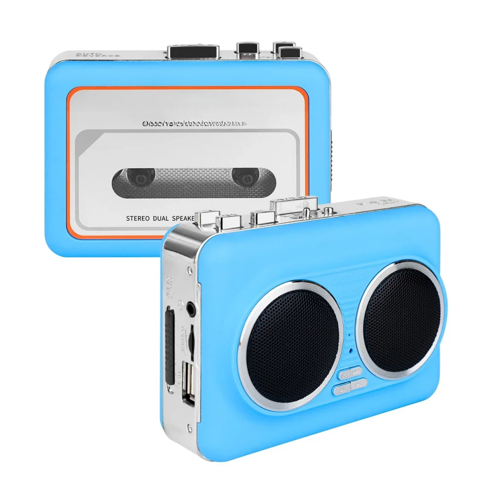 

USB Cassette Player Tape to MP3 Convertor Music Audio Stero Cassette Tape Player With Dual Speaker For USB Flash disk PC iPod