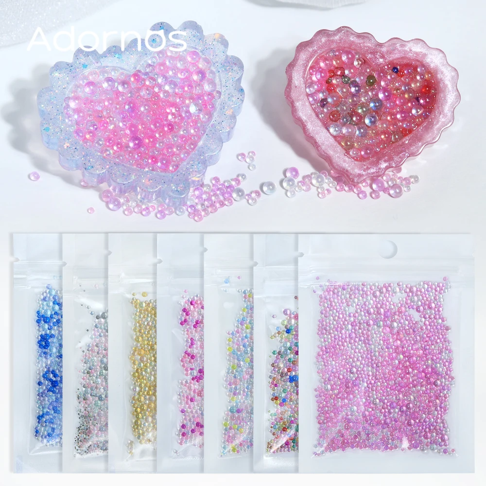 3 Set Aurora Bubble Beads Resin Mold Filling DIY Pendant Jewelry Making Accessories Colorful Crystal Bead Resin Craft Fillers