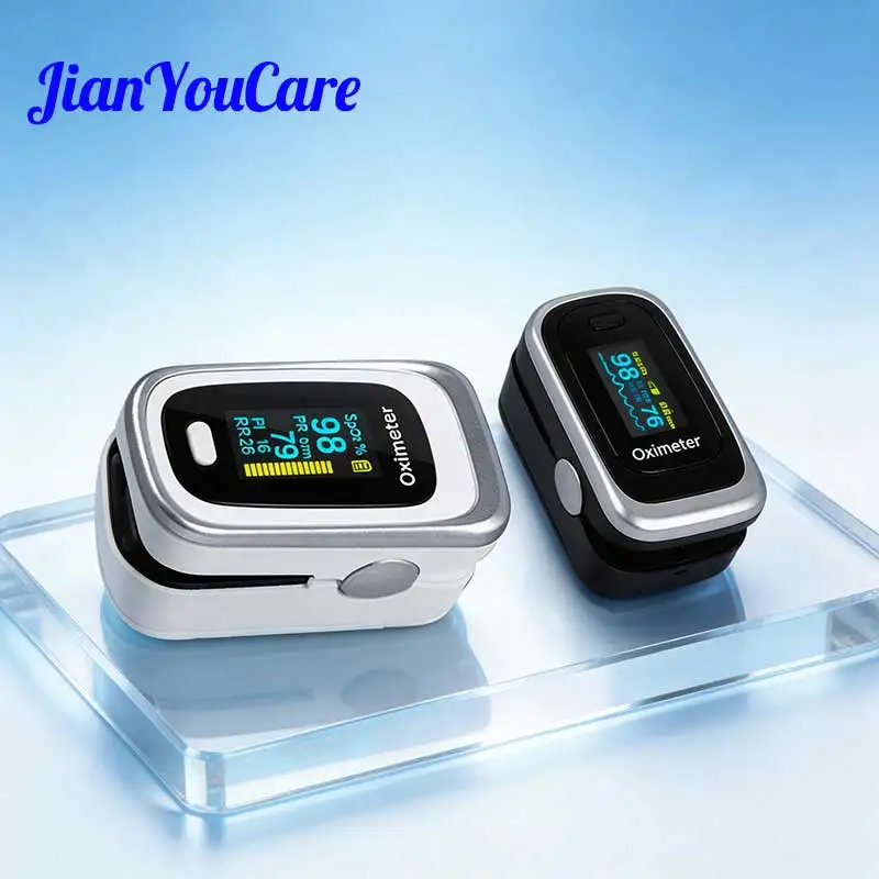 

Finger Pulse Fingertip Oled Oximeter SPO2 PR PI RR Blood Oxygen With Respiratory Rate Oximetro De Pulsioximetro Dedo and case