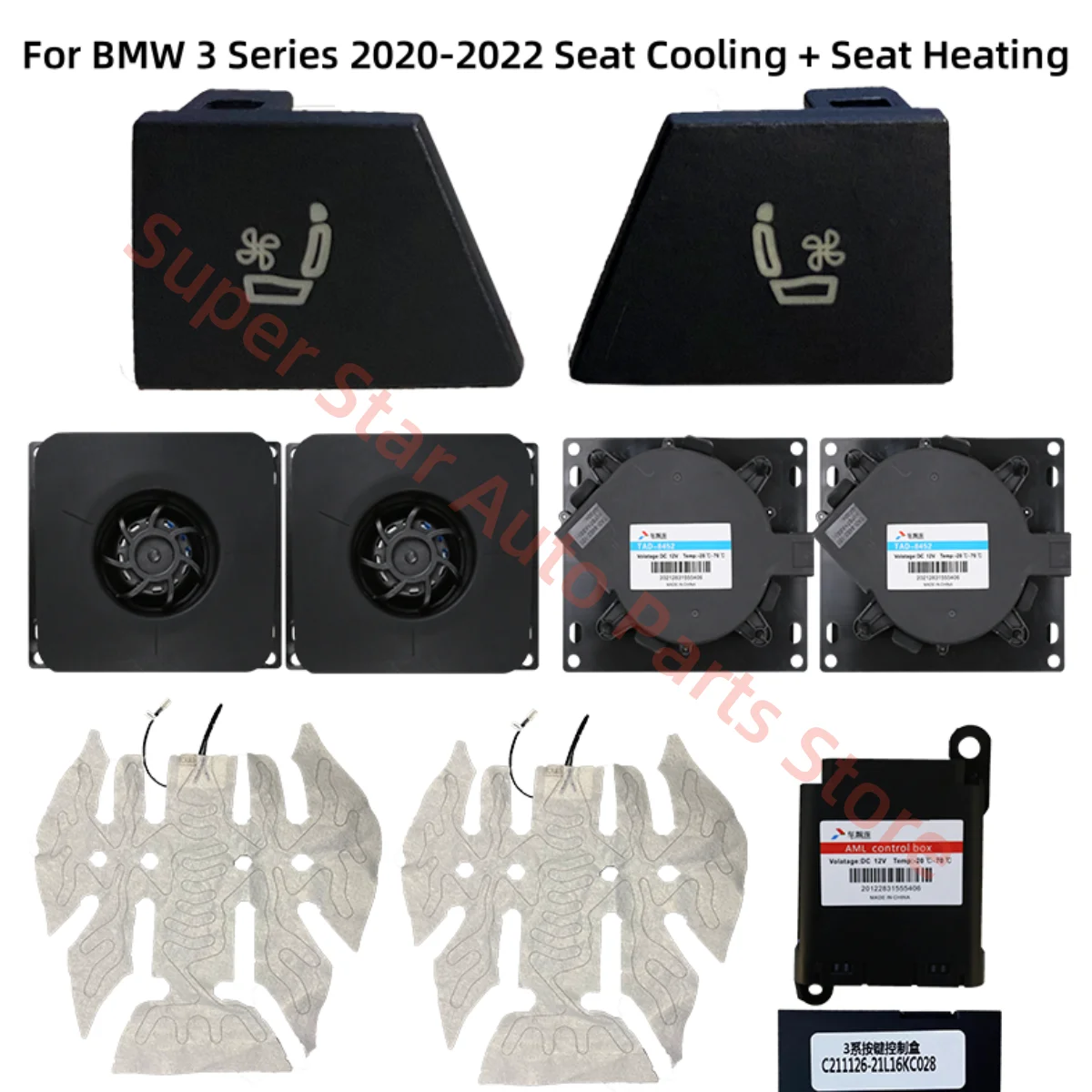 

Seat cooling Applicable to for BMW 3 Series 2020-2022 seat ventilation seat heating Car accessories button controls Auto Parts