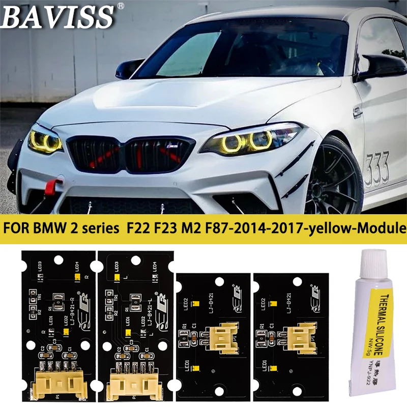 for BMW M2 F87 LCI M2C 2 series Lemon CSL Yellow DRL  multicolor LED boards F22 F23 daytime running lights  Amber  1 set