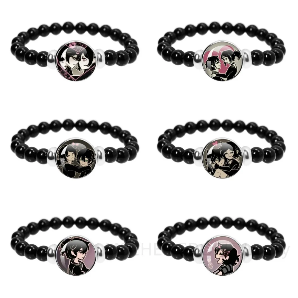 Game The Coffin of Andy And Leyley Cosplay Kawaii Bracelet Dome Cabochon Glass Elastic Bead Bracelet Fans Charm Jewelry Gift
