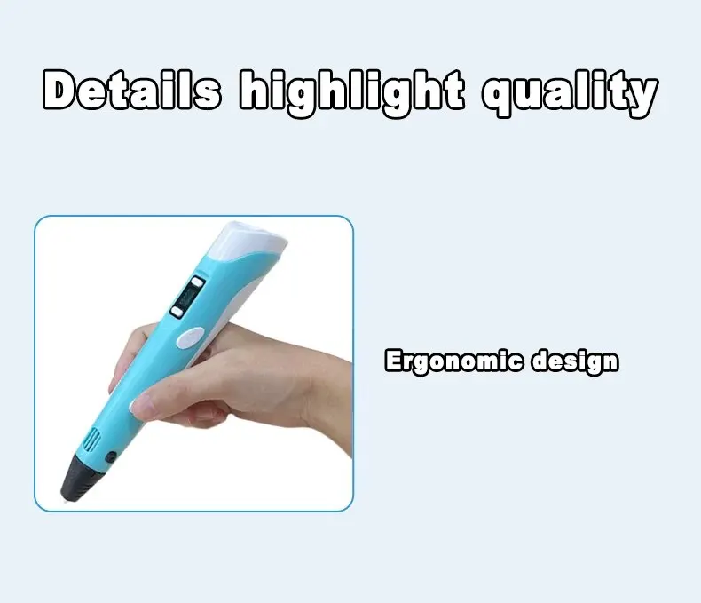 3D Printing Pen with 9M PLA Filament Safe High-Temp Graffiti Pen DIY Craft Drawing Pen for Kids Adults Christmas Birthday Gift