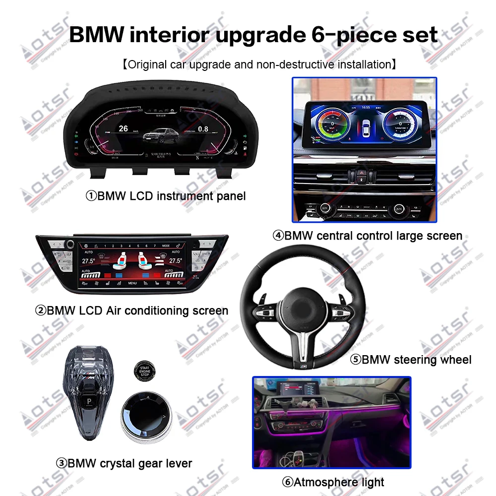 Car LCD Digital Cluster Virtual Cockpit SpeedMeter Dash Android For BMW X5 X6 E70 E71 F15 F16 2007~2019 LCD Screen Instrument