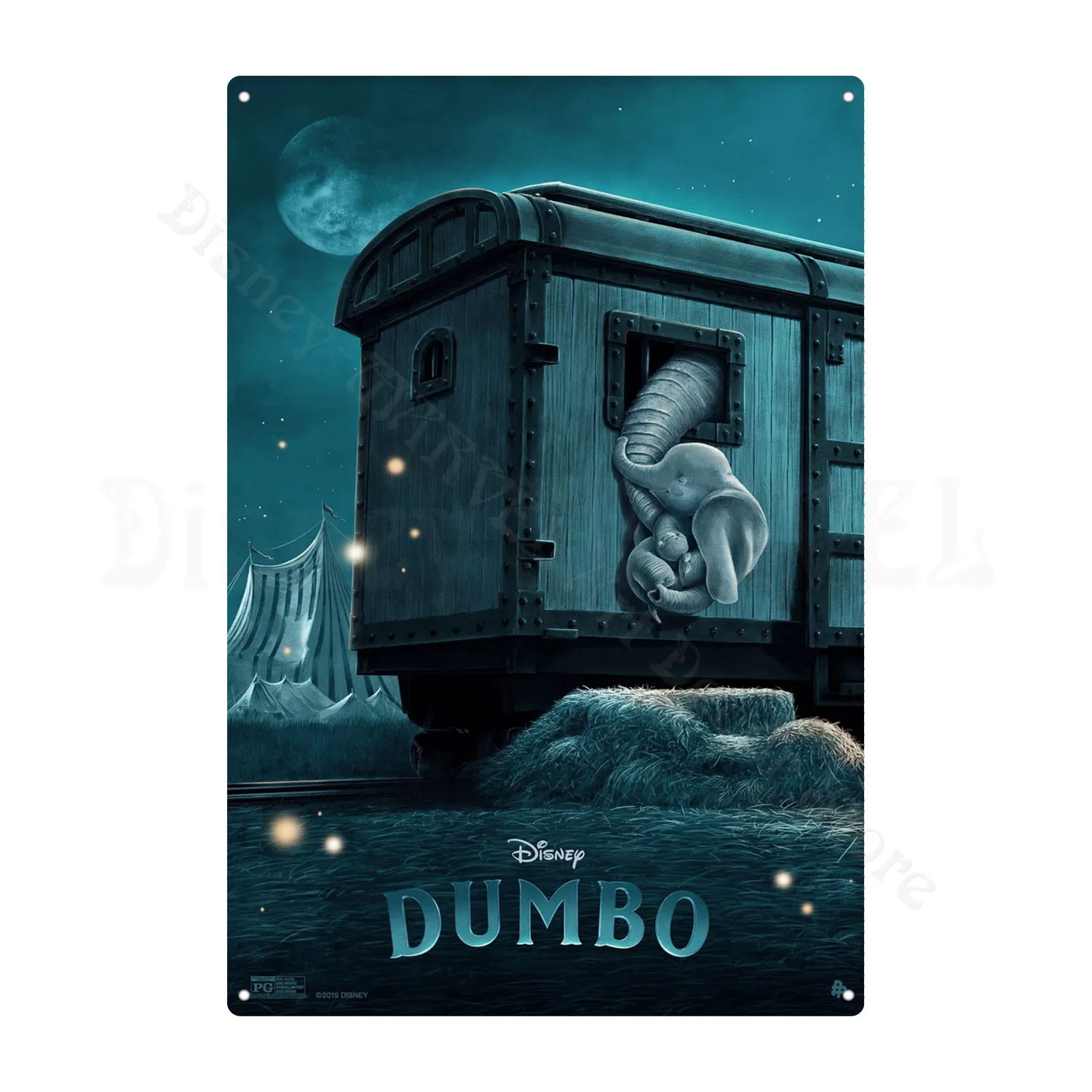 Disney Metal Signs Flying Elephant Dumbo Vintage Plaque Tin Sign Plate Cartoon Movie Metal Poster Wall Stickers Home Decoration