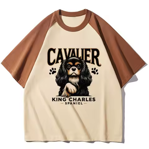 Cavalier King Charles Spaniel Dog top women blend Y2K tshirt girl harajuku funny clothing