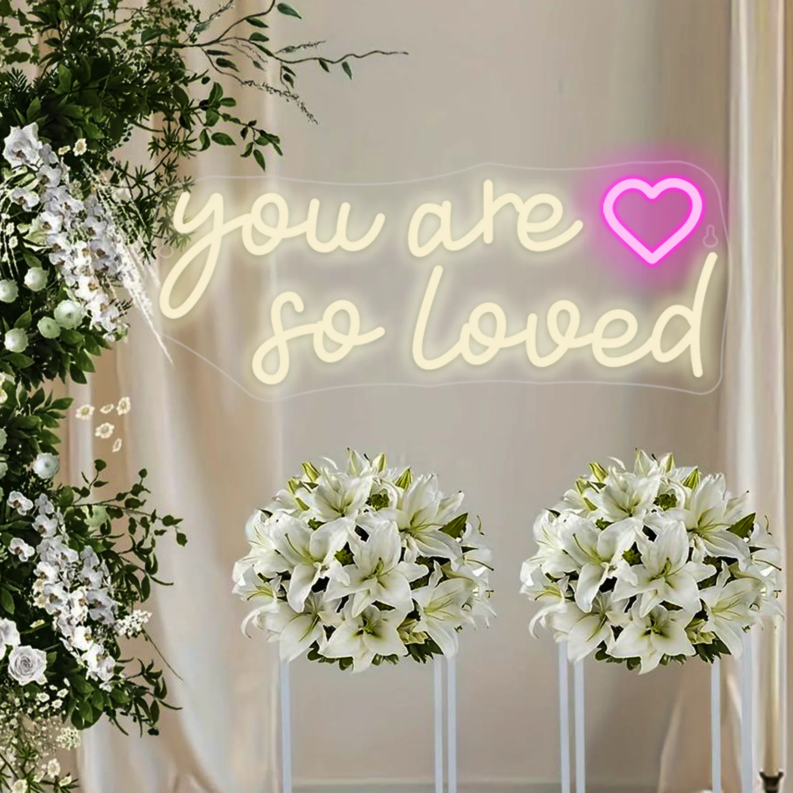 

You Are So Loved Neon Sign Warm White Led Light Up Sign Room Decoration For Girls Room Wedding Party Proposal GlowIng Logo