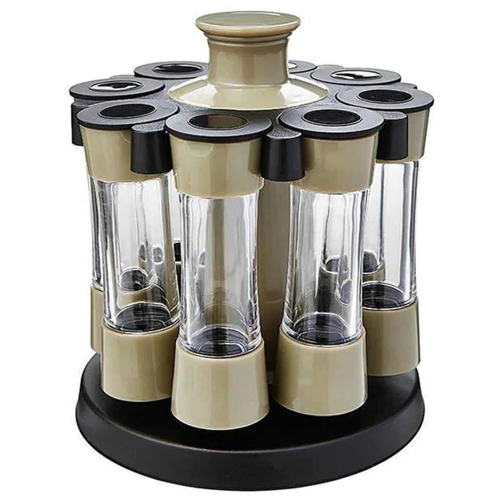 

8Pcs/Set Sealed Container Tools for Kitchen Spices Pepper Salt Coffee Sugar Multi - Purpose 360 Rotating Rack Seasoning Jar