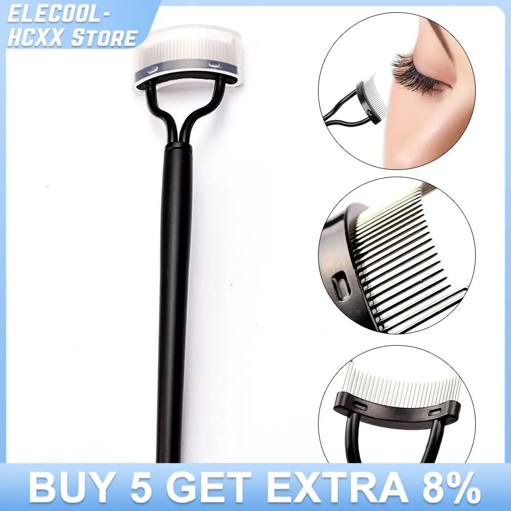 Black Metal Eyelash Curler, Brush Comb, Separador de Lash Portátil, Dobrável Mascara Curl, Maquiagem Beleza, Ferramenta Cosmética, 1 Pc, 2Pcs