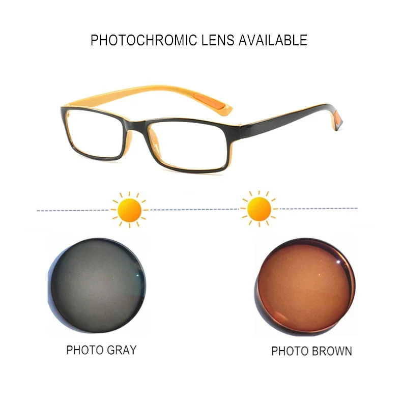 Myopie-Brille, verschreibungspflichtig, Sphäre -0,5 bis -10, für Damen und Herren, kurzsichtige Brille, verfärbtes oder blaues Licht, blockiert Astigmatismus, anpassbar, F109 – Detail 5