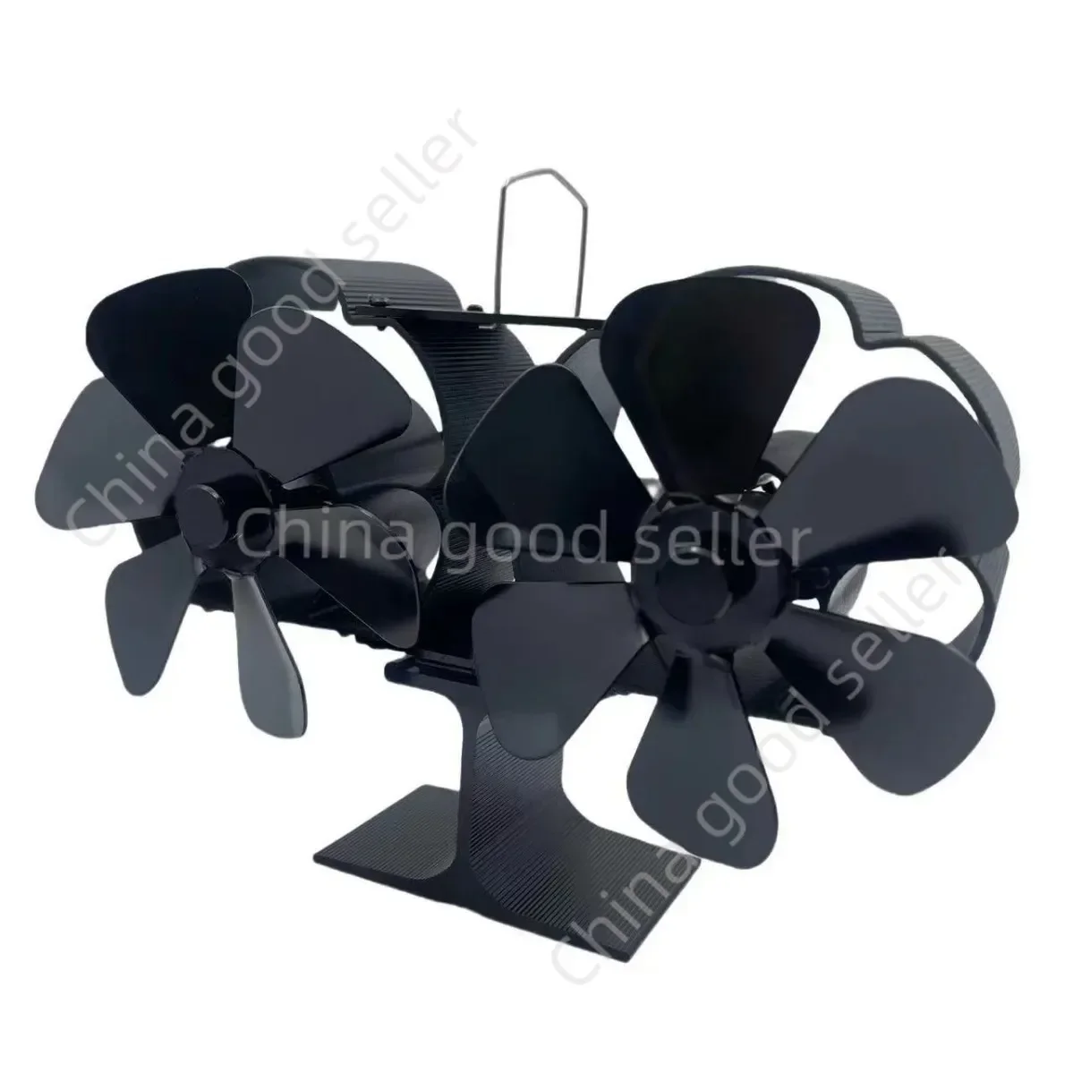 Double Head Flower  Thermal Power Fireplace Fan Small I-shaped Stove Fan Self-starting High Temperature Resistance