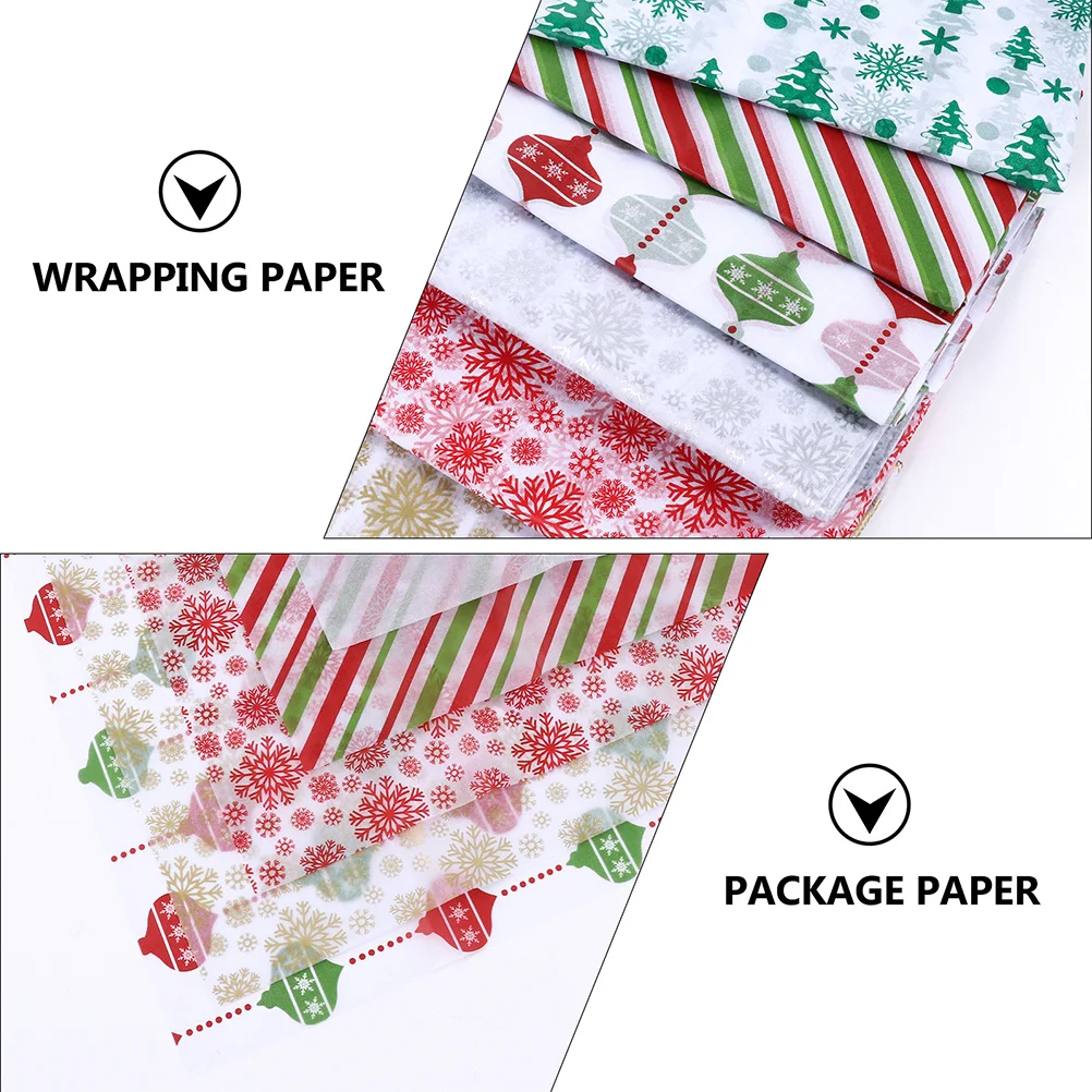 

50Pcs Christmas Wrapping Paper Soft Thin Tissue for Decorative Gift Packaging Flower Present Xmas Supplies Present Wrapper