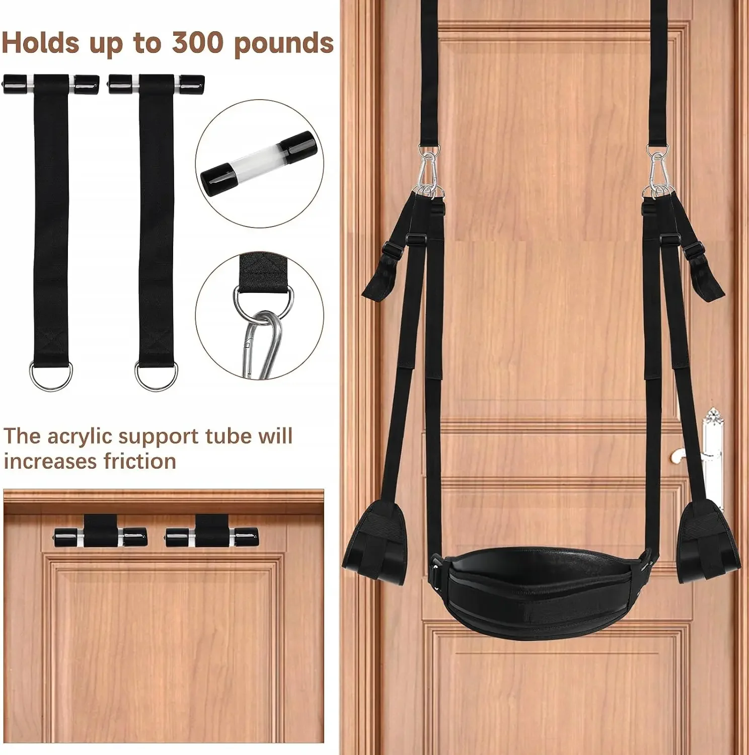 Sex Swing  Bondage Slave Leather Soft Plush Sex Slings with Adjustable Straps Hanging Door Adult Sex Toys for Couple