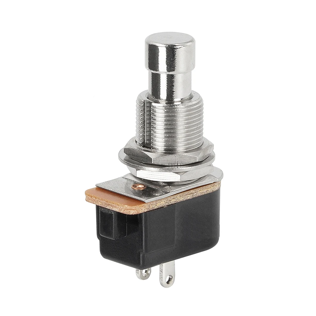 PBS-24-2 12mm SPST Metal Foot Push Button Switch ON-(OFF)/ OFF-(ON) Momentary 1NO Guitar Effect Switch with 2Pin Terminal