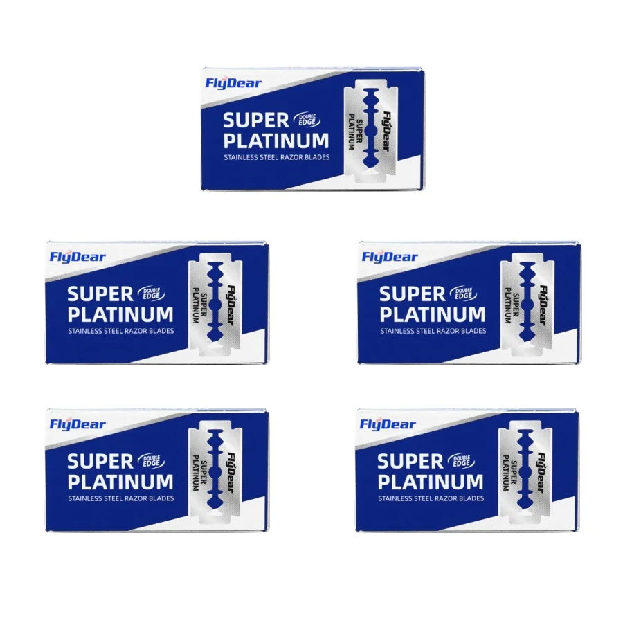 شفرات حلاقة مزدوجة الجوانب من الفولاذ المقاوم للصدأ، شفرات حلاقة يدوية قديمة الطراز لتصفيف الشعر والحلاقة