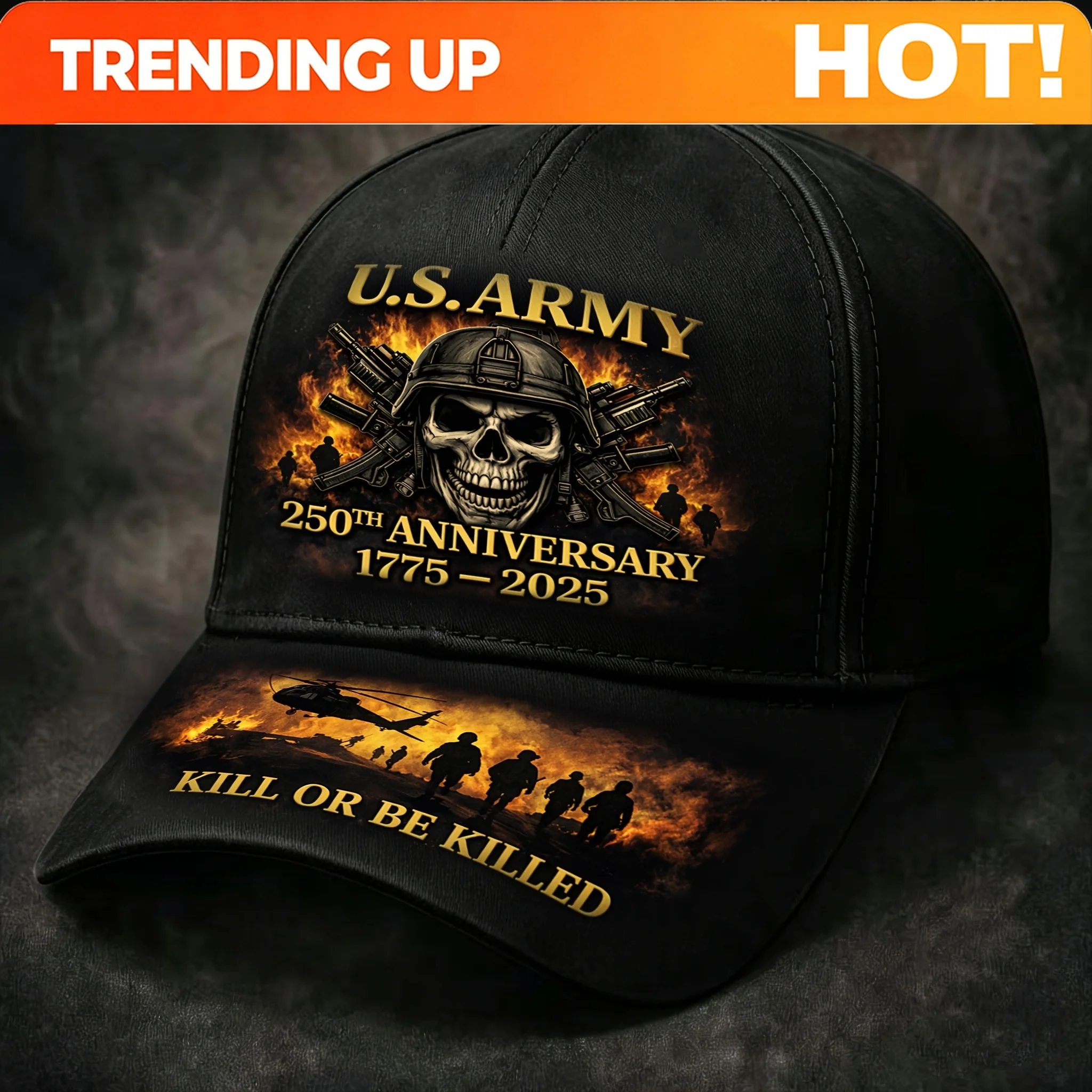 U.S. Army 250th Anniversary Cap 1775-2025 - Military Collectible Commemorative Hat Suitable for Veterans, Historical Events