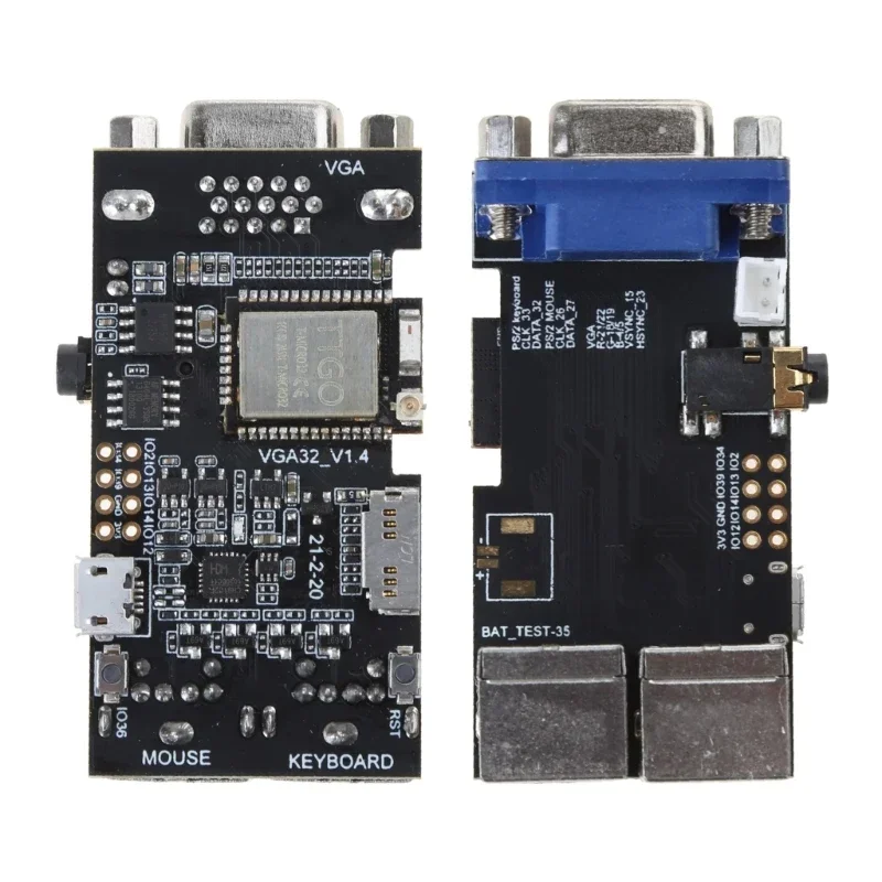 Carte contrôleur VGA PS/2, Module commande clavier souris avec moteur jeu à puce Micro32, Terminal ANSI/VT pour