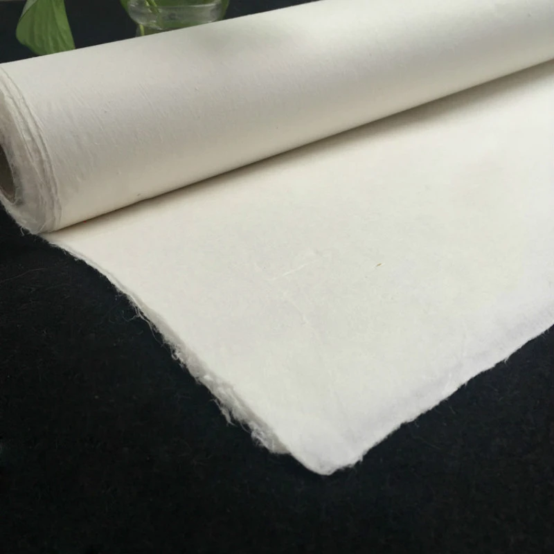 

Chinese Hemp Fiber Rice Paper Painting Calligraphy Papier Half Ripe Fiber Xuan Paper Papel Arroz Handmade Yunlong Mulberry Paper