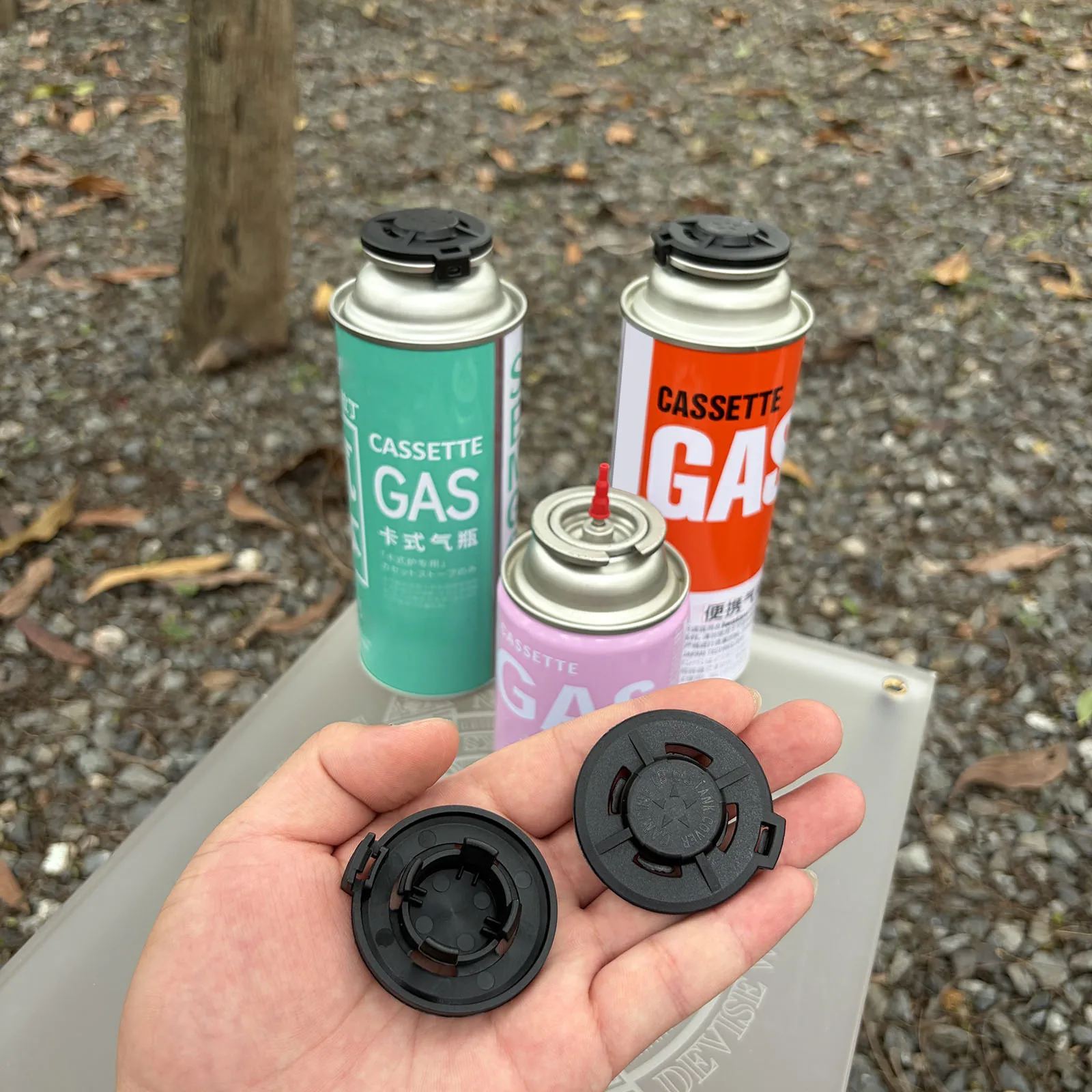 4Pcs Long Gas Tank Protective Cover with Inflator Nozzle For Outdoor CB Tank Cassette Gas Tank Leak-proof Protective Cover