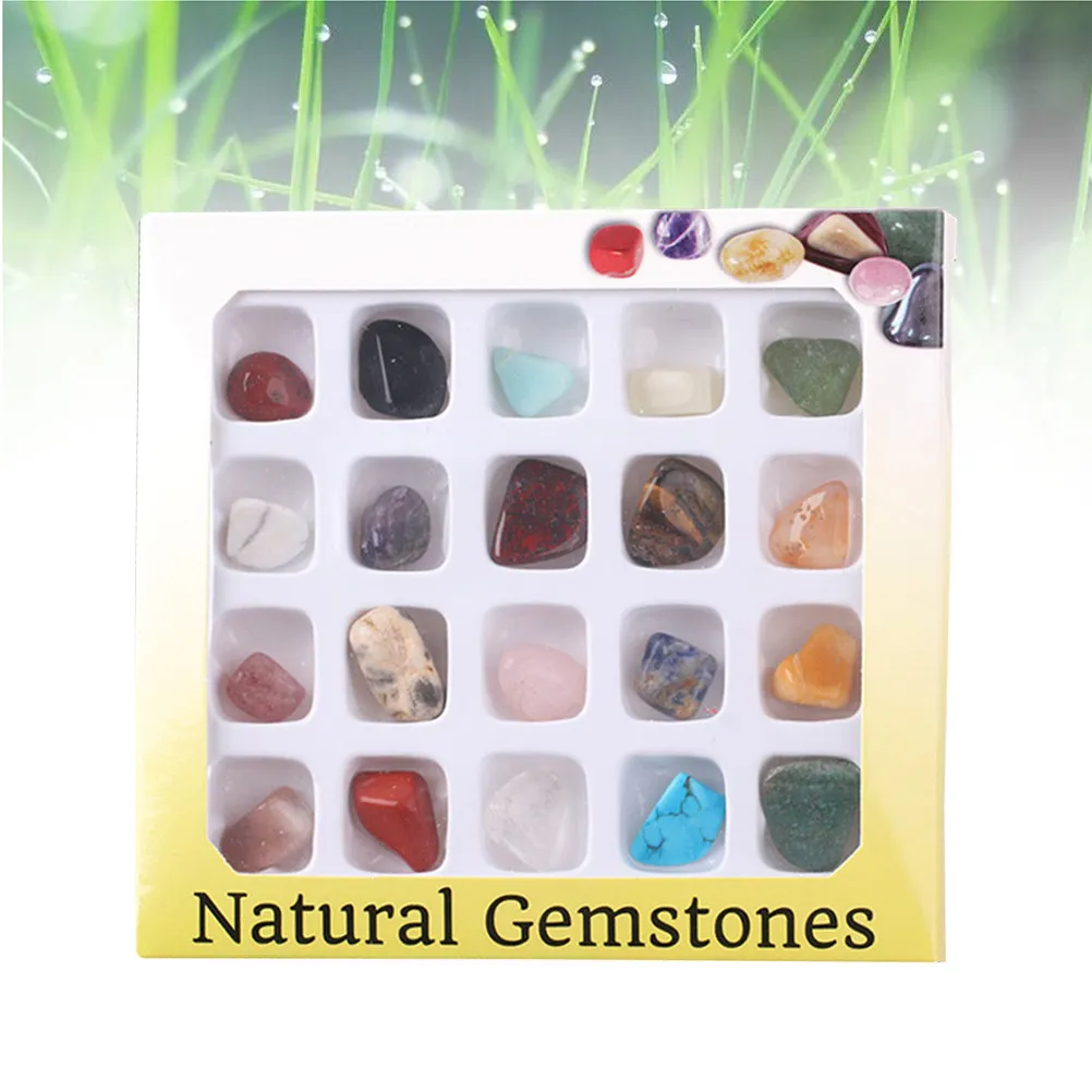 20Pcs Natural Stone Ornaments Tourist Souvenirs Random Size Color for Home Car Room Decoration Natural Ore Boxed Crafts