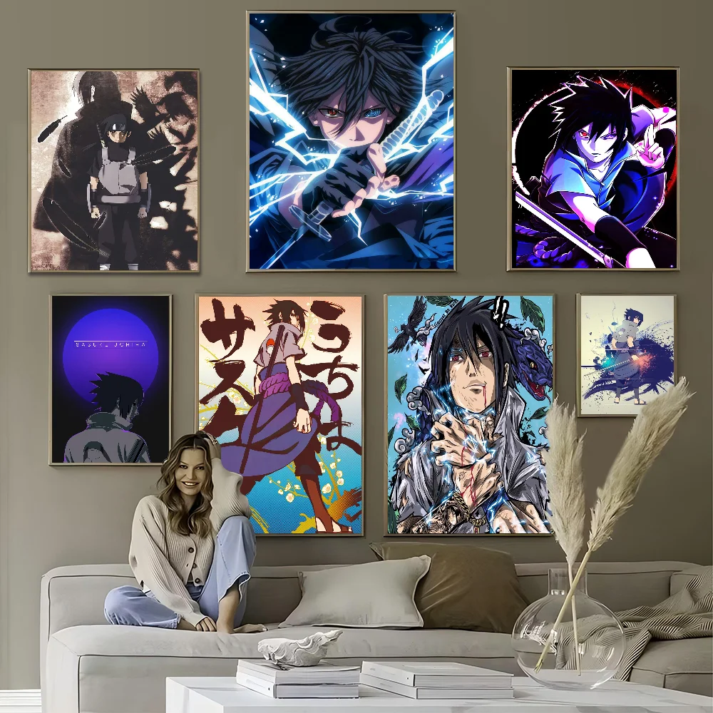ملصق ورقة بيضاء للمنزل ، الفن الجمالي ، الرسم على الحائط ، أمين ، U-Uchiha ، S-Sasuke ، مقاوم للماء ، ملصق ورقي ، قهوة ، بار