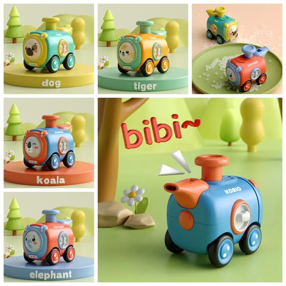 

Inertia Toy Car Press To Change Face Whistle Train Crash Resistant Cartoon Car Press and Run Facial Expression Change Kids Gifts