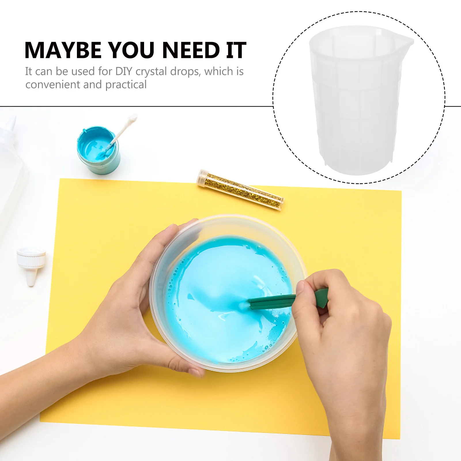 

1Pcs Silicone Stirring Measuring Cup Premium DIY Crystal Epoxy Dispensing Pigment Mixing Cup Reusable Craft Tool