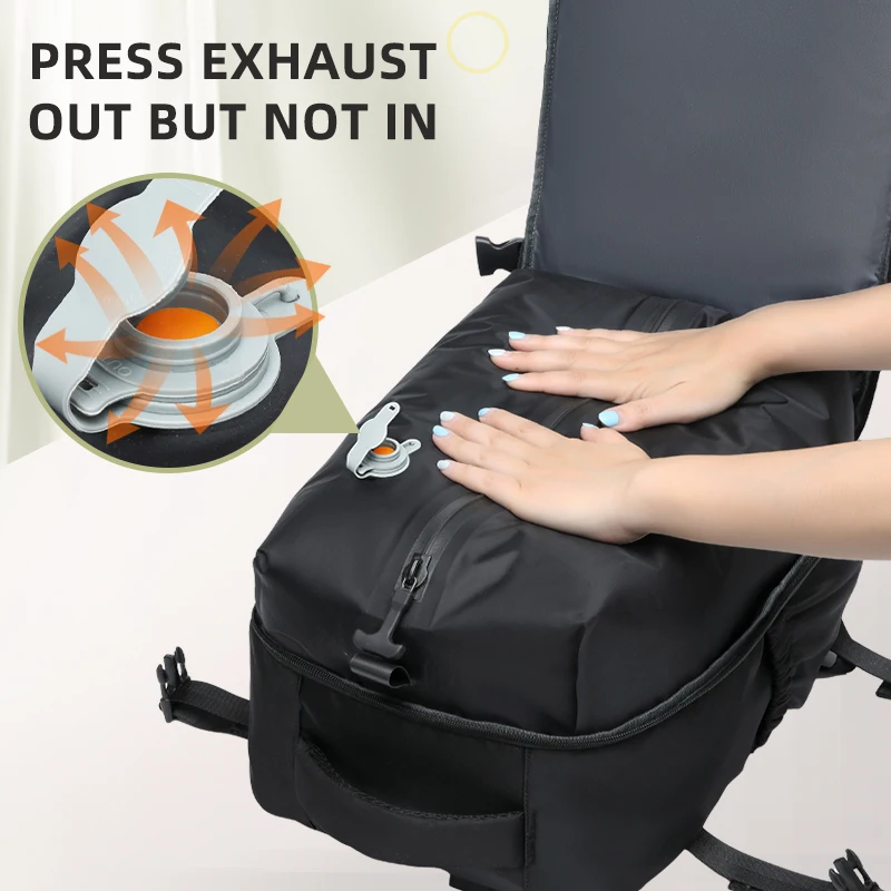 Compacte, vacuümcompressie-reisrugzak met grote capaciteit en luchtpomp Ryanair-goedgekeurde handbagage, meerlaagse laptoptas