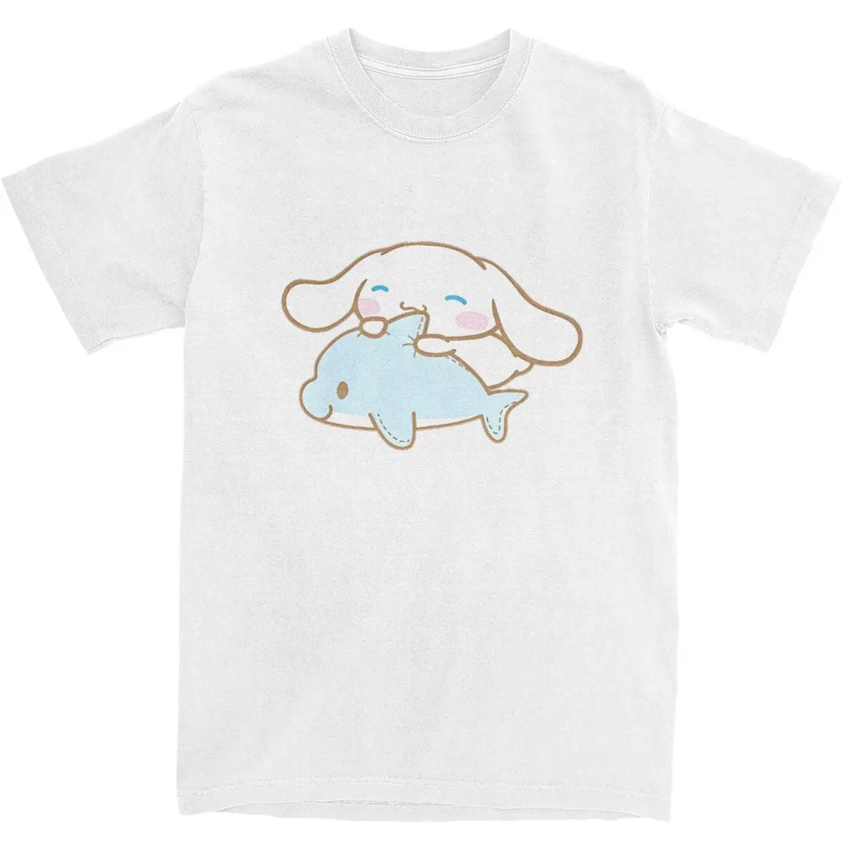 ผู้ชายผู้หญิง T เสื้อ Sanrio Cinnamoroll เสื้อยืด Hippie Beach Tees Vintage Casual 100% Cotton Tops วันเกิด