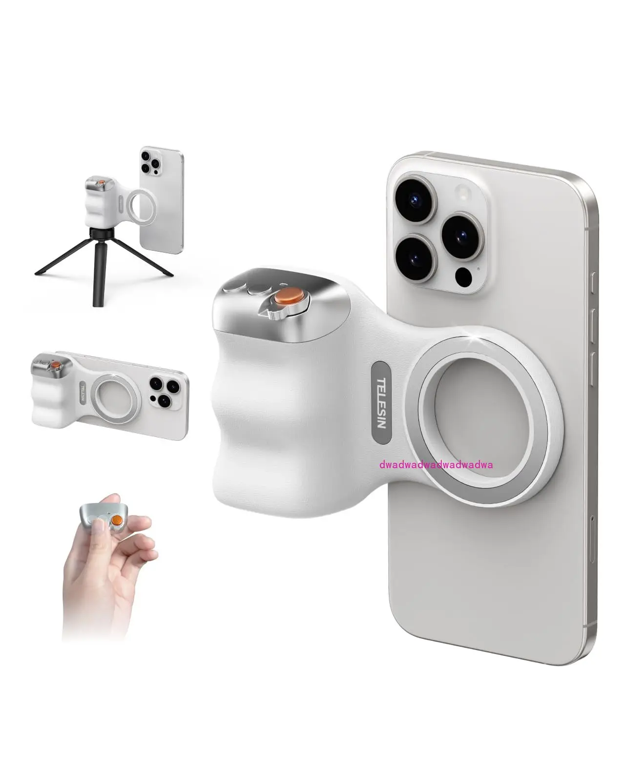 

Fun Shot Magnetic Phone Camera DSLR Style Shutter Grip for iPhone & Android with Detachable Wireless Shutter Button