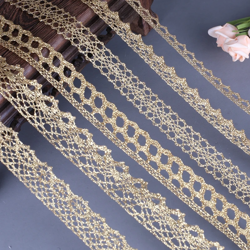 Many Styles of Gold and Silver Thread Handcraft Lace DIY Rose Gold Decorative Curtains Clothing Accessories Lace