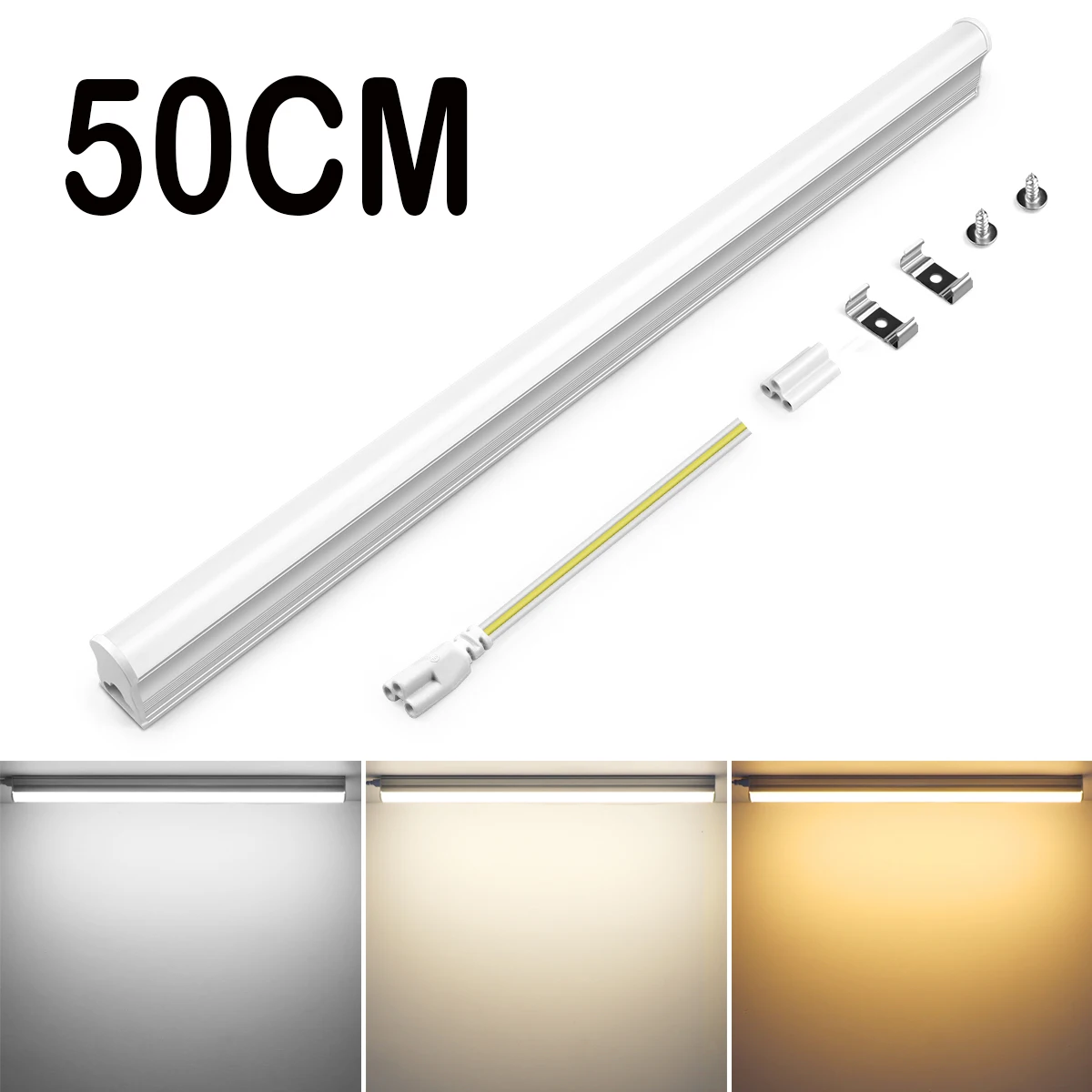 220V 230V 110V LED-Röhrenlampe T5 50CM 15W ED-Birne Aluminium-Leuchtstoffröhren-Ersatz für Heim-, Küchen-, Schrank- und Deckenbeleuchtung