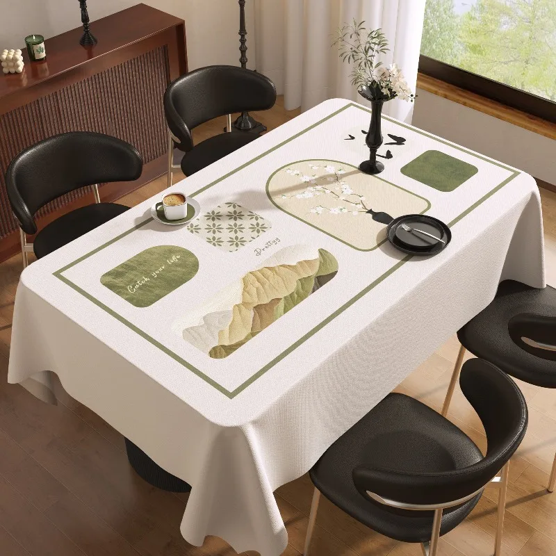 High End Animal Plant Printed Tablecloth Resist Stains Washfree PVC Desk Pad Environmentally Friendly Dining Tables Decoration