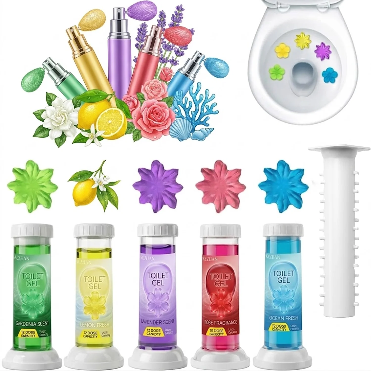Ambientador Sólido de Aromaterapia, Limpiador de Inodoros en Barra de Gel, Tableta, Fragancia Duradera, Limpieza, Desodorización, Eliminador de Olores para el Hogar