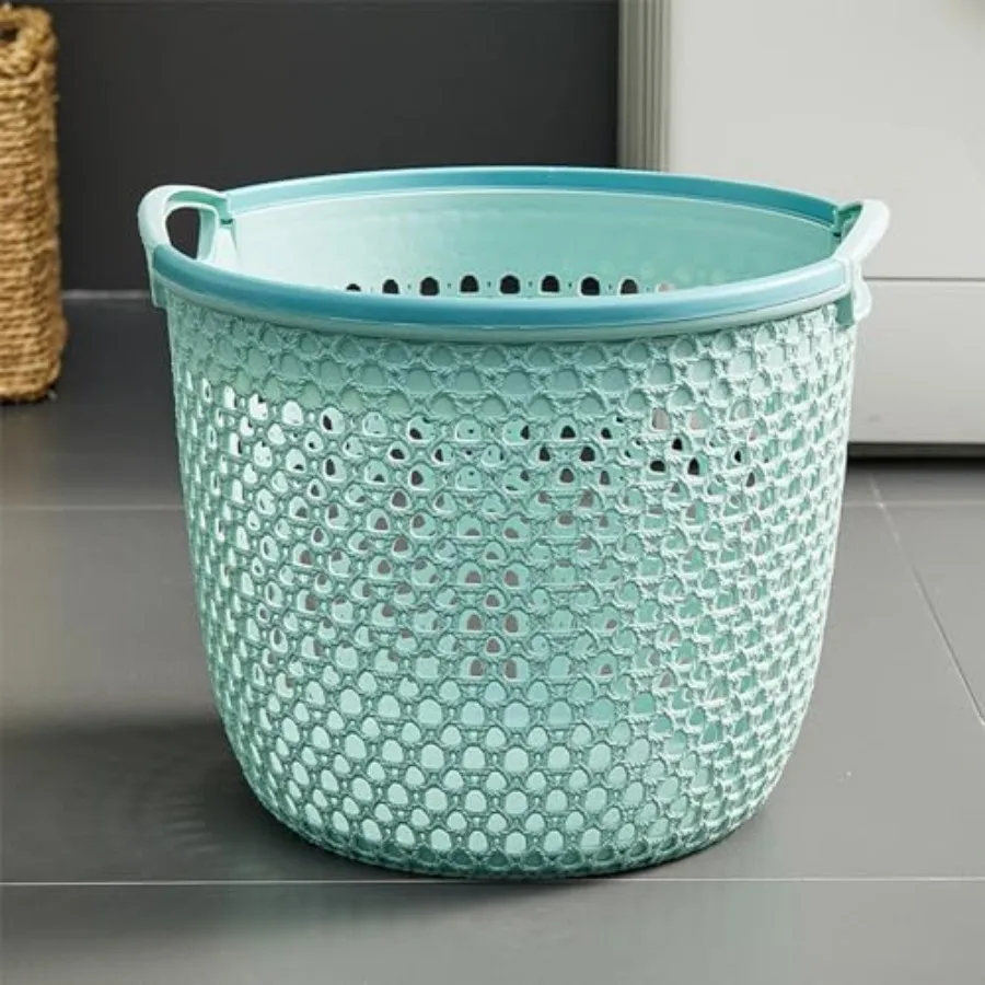 

Flexible Laundry Basket with Handles, Portable Round Bin, Plastic Laundry Basket Storage Hamper, Portable Dirty Clothes Basket,