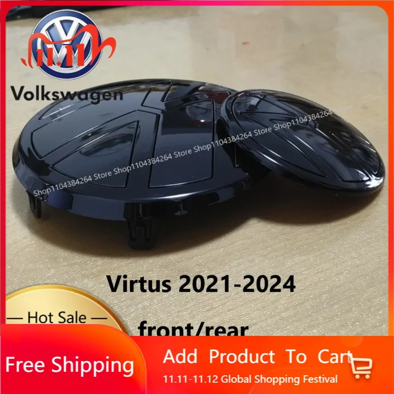 

For VW Volkswagen Jetta MK5 Golf 2pcs Replacement Front Grille Emblem and Rear Trunk Lid Emblem Badge For VW Virtus 2021-2024 Em
