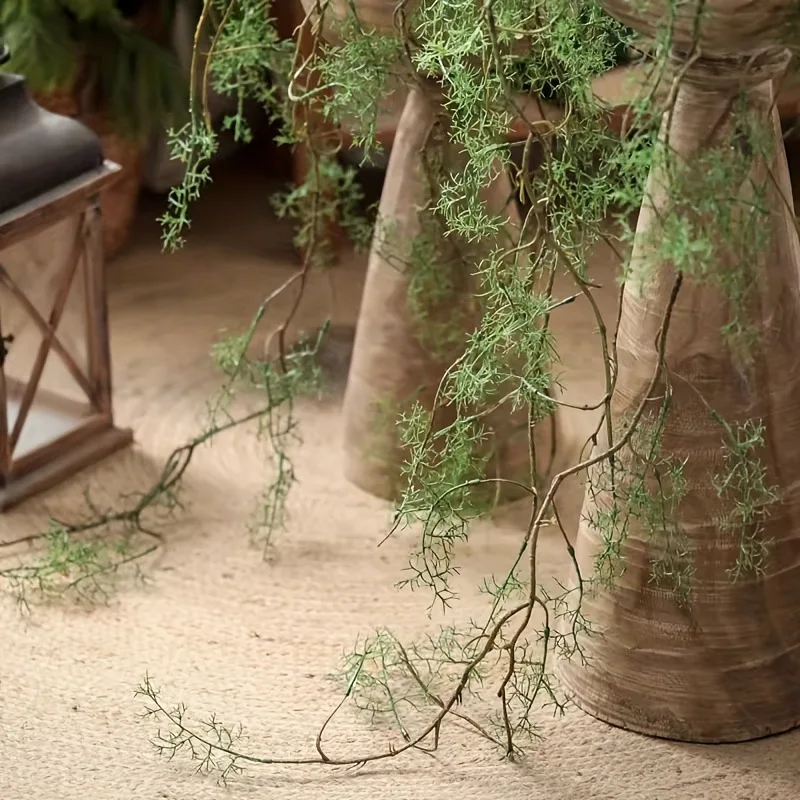 1 Stück 140 cm Künstliche Pflanze Schwarze Knochenmango Hängende Ranke Heim-Garten-Dekoration Hochzeit Party DIY Simulationspflanze Grüner Efeu – Detail 4
