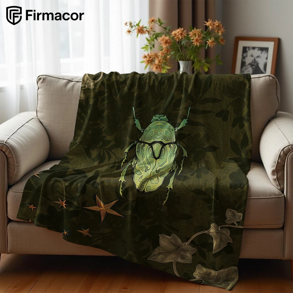 Beetle & Ivy Stars Lightweight Microfiber Soft Christmas Fleece Blanket Warm Cozy Throw for Bed Sofa Office Travel All Season