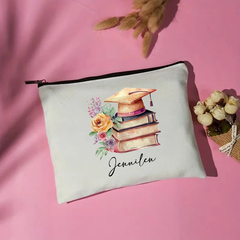 Personalized Graduation Gift for Teacher Custom Name Makeup Bag Senior Gift High School Grad Pencil Case College Graduation