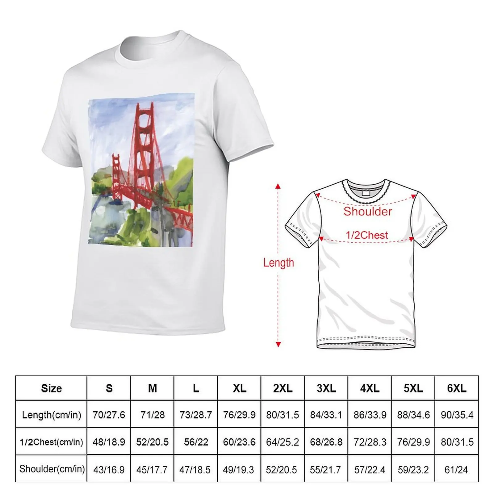Golden Gate Bridge T-Shirt man t shirts high quality luxury brand g man t shirts for men T-Shirt