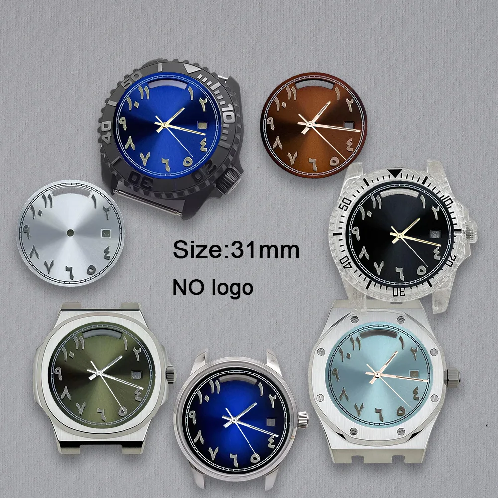 No Logo 31mm Roman Numerals Blank Dial For 8285 Movement Custom Logo Watch Dials Hands Accessories Repair Tools