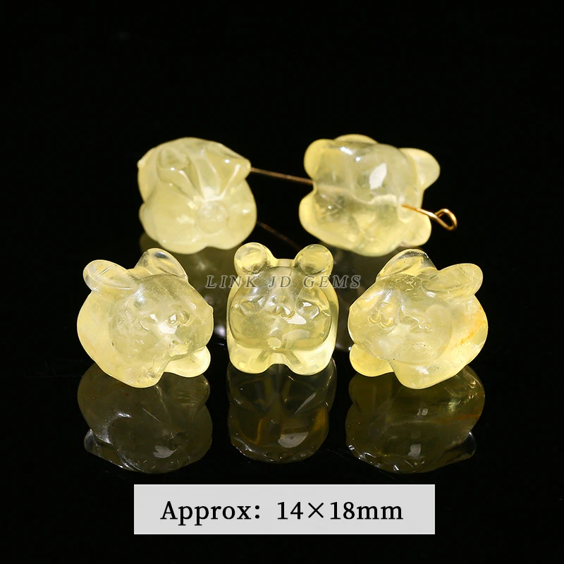 Natural Lemon Quartz Citrine Carved Loose Spacer Beads