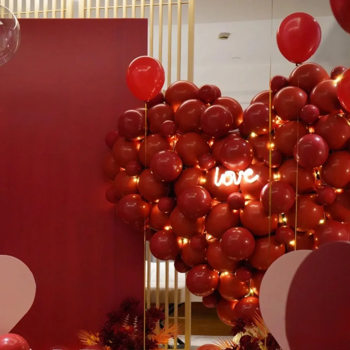 72 Stück 10 Zoll doppelschichtige Ballon-Burgunder-Farbkombination für Geburtstag, Babyparty, Luftballons, Party-Dekoration