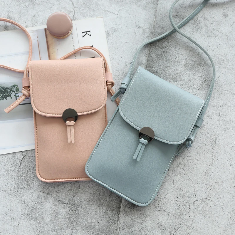 Women Mobile Phone Bag Fashion Touch Screen Shoulder Phone Bag Crossbody Bags Leather Mobile Wallet Bags IPhone 13 14 Huawei