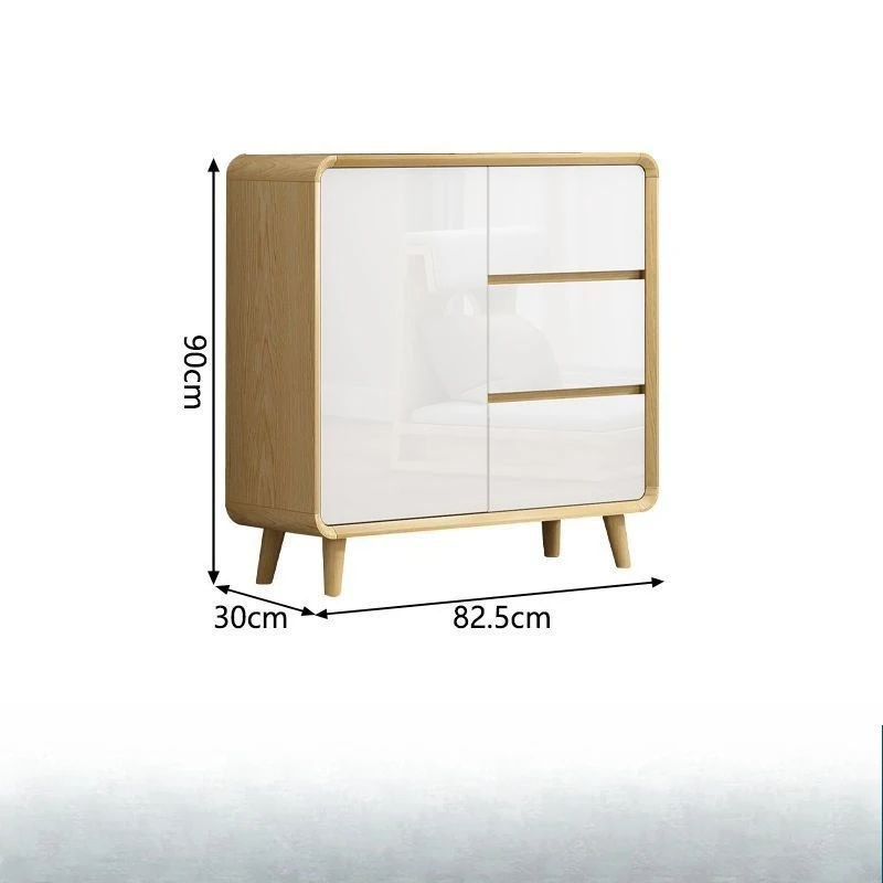 

Solid wood dining side cabinet, Nordic style tea cabinet, storage tableware