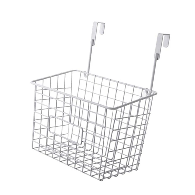 

Hot 3X Hanging Storage Basket Kitchen Wire Basket Wall Mounted Storage Organizer Drainer Rack Storage Baskets For Home White