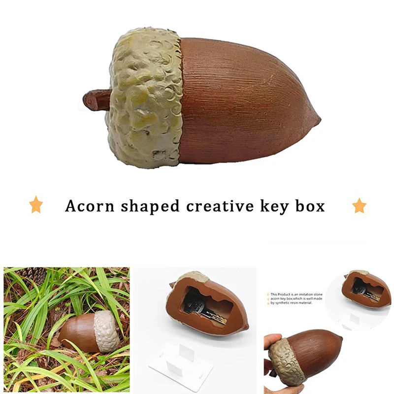 Creative Outdoor Garden Key Safe Box Hidden Acorns Looks Like Real Safety Storage Box For Home Key And Money Jewels Safes