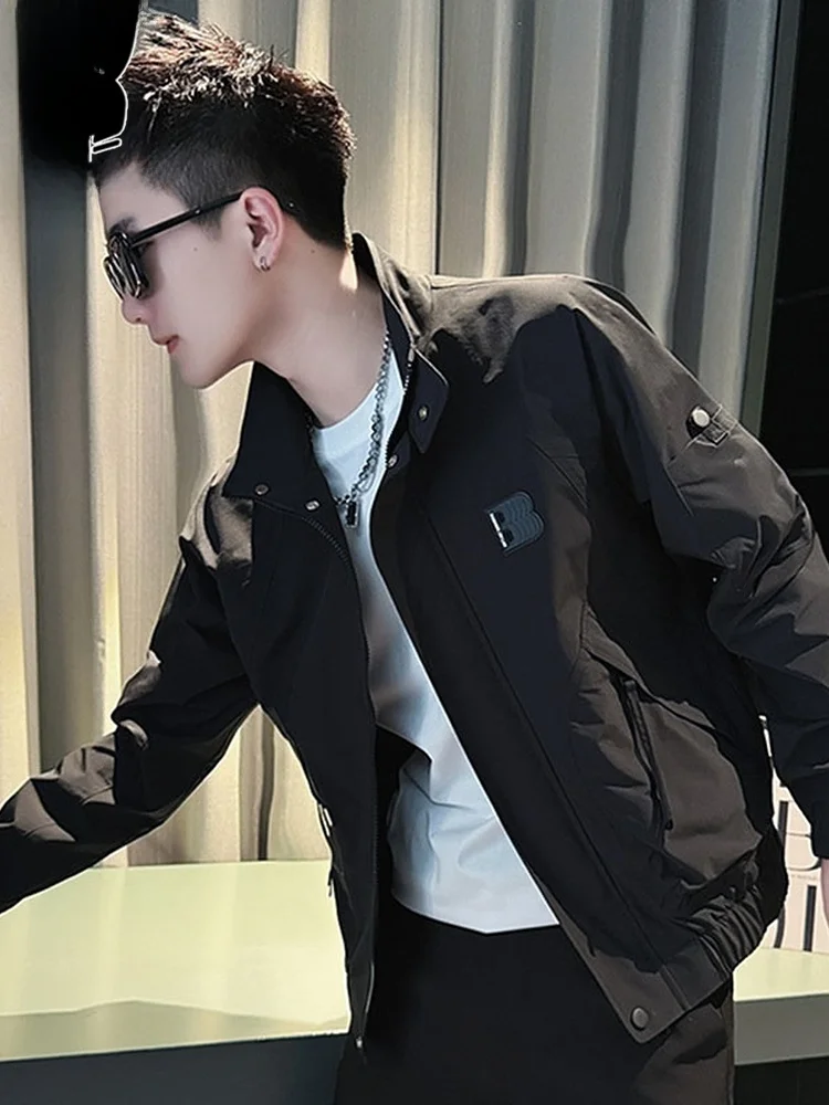 

Men's Workwear Jaet Windproof Cotton-lined Stand Collar Spring Outerwear Loose Fit Long Sve Zipper Decoration