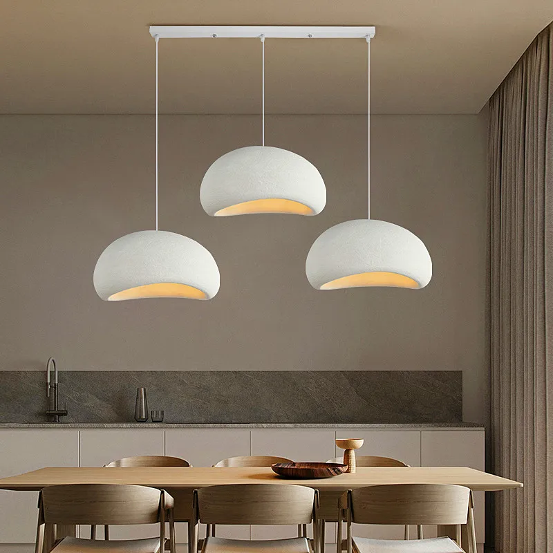 Nordic Wabi Sabi 3 Light Led Pendant Lights Dining Room Minimalism E27 Suspend Lamp For Bar Modern Lustre Hanging Lamp Fixtures